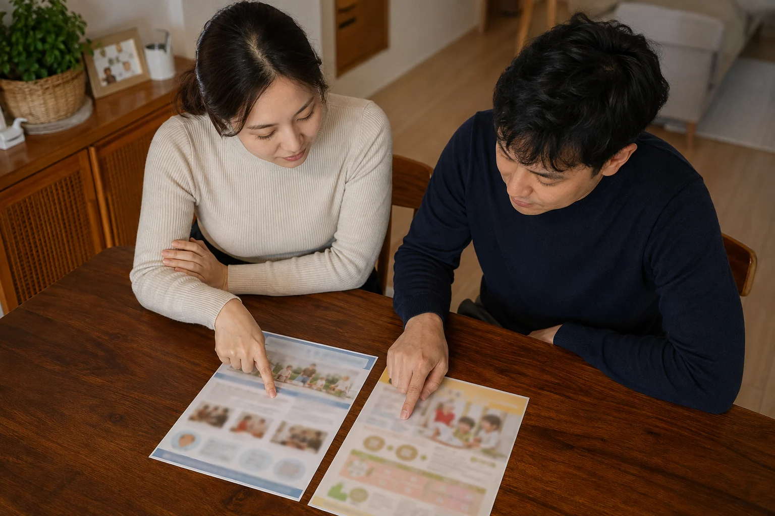 유치원 준비 과정을 보여 주는 모습